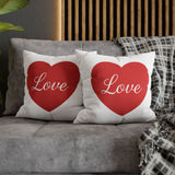 Love Heart Pillowcase — Square Decorative Throw Pillow Cover