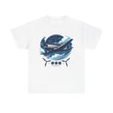 Close-up of Vintage Propeller Plane T-Shirt showcasing detailed artwork of a vintage airplane with a bold design.