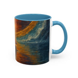 Sail into the Sun Ceramic Coffee Mug elegantly placed in a chic kitchen setting, ideal for coffee enthusiasts.