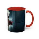 Elegant Cityscape Coffee Mug - 11oz beautifully displayed with coffee accessories.