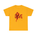 Back view of the Love Silhouette T-Shirt - Romantic Dripping Heart Design highlighting the classic crew neck and relaxed fit.