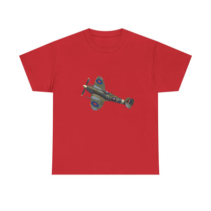 Vintage WWII Spitfire Fighter Plane T-Shirt styled under a field jacket for a trendy look