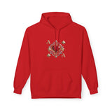 Ace of Hearts Decorative Hoodie in different sizes, showcasing the range available for all.