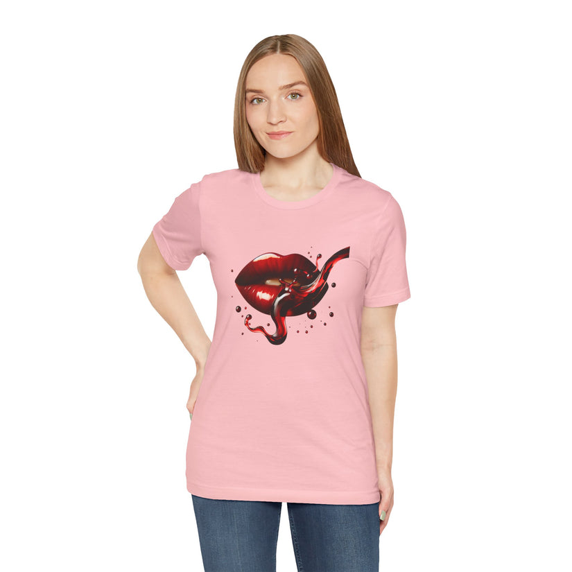 Red Lip Design Unisex Jersey Tee | Casual Wear, Trendy Shirt, Gift for Her, Summer Style, Statement Top