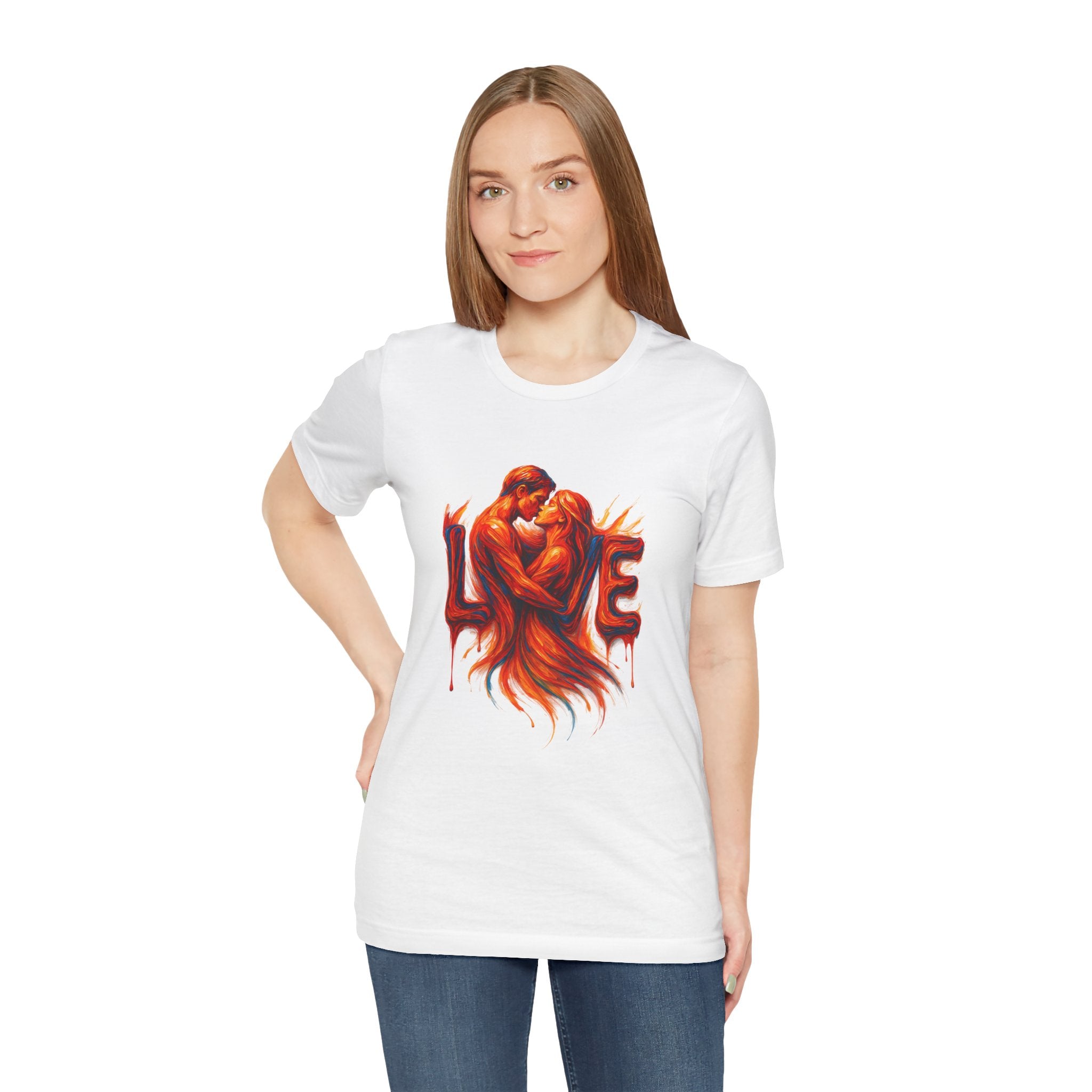 Love Embrace Unisex T-Shirt, Romantic Tee, Gift for Couples, Valentine's Day Apparel, Cute Love Shirt, Sweetheart Gift