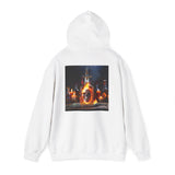 Side view of Skull Potion Bottle Hoodie - Witchy Gothic Spellcraft Sweatshirt showing the color-matched drawcord and overall fit.