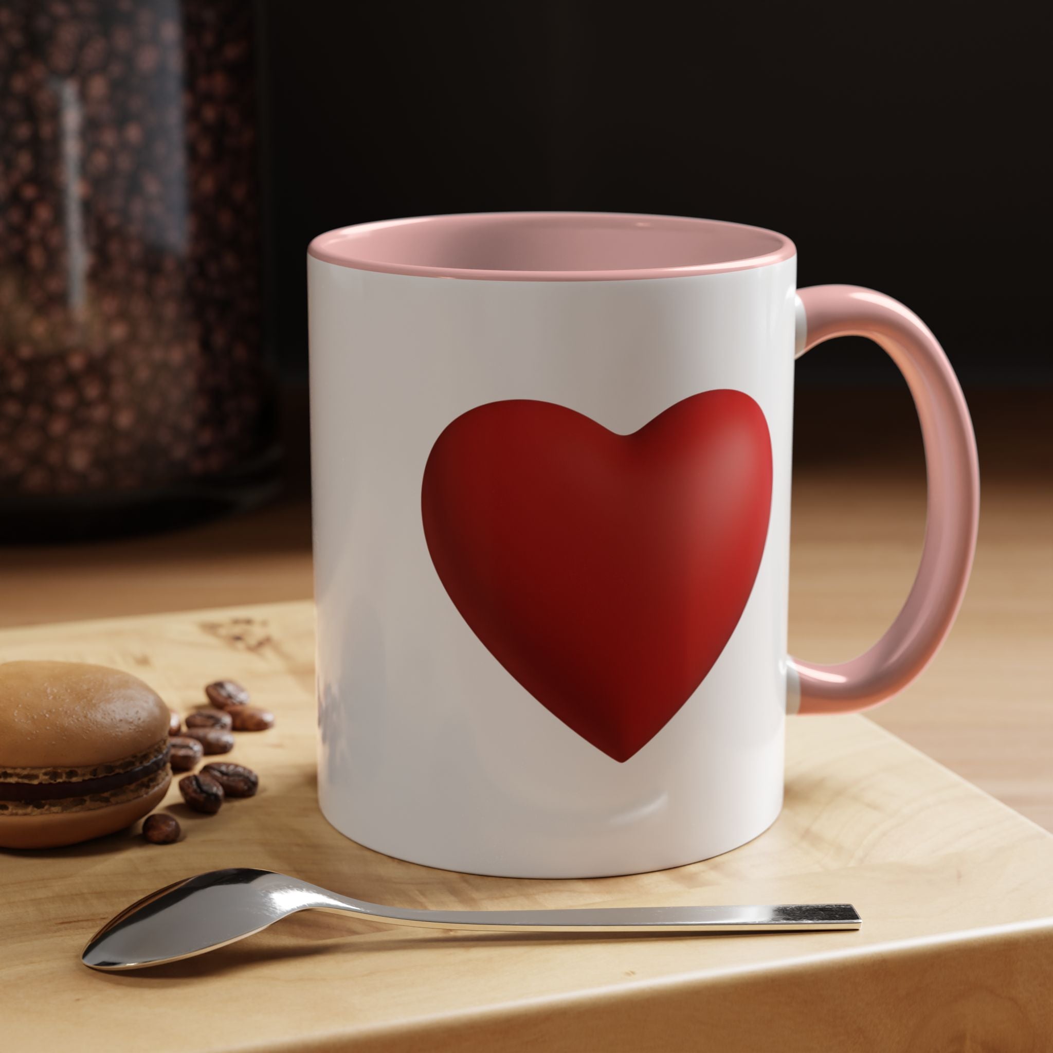 Heart Accent Coffee Mug – Red Heart Design (11oz)
