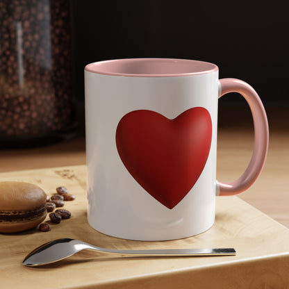 Heart Accent Coffee Mug – Red Heart Design (11oz)