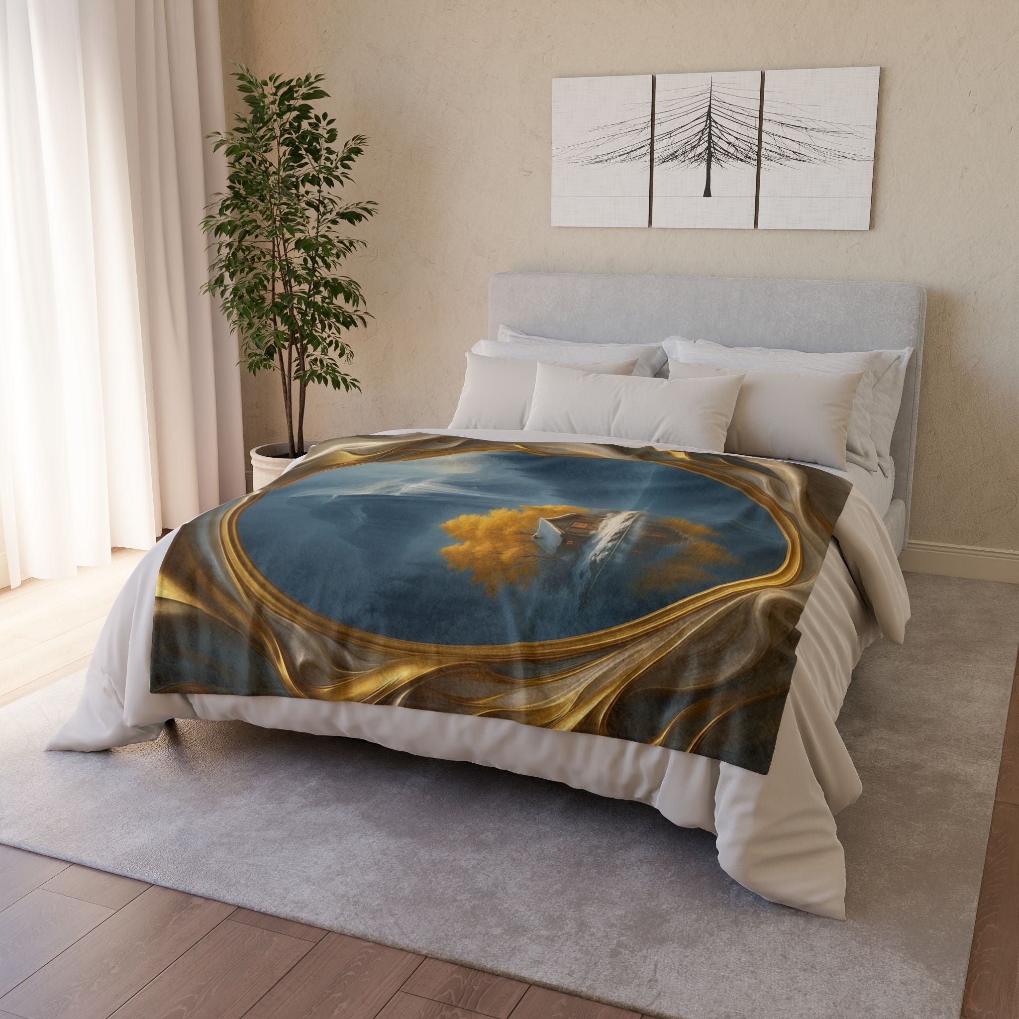 Close-up of the Cozy In Style Soft Polyester Blanket showing the detailed print and plush fabric, ideal for movie nights and relaxing evenings.