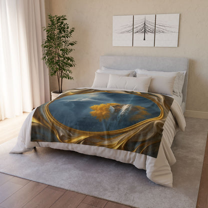 Close-up of the Cozy In Style Soft Polyester Blanket showing the detailed print and plush fabric, ideal for movie nights and relaxing evenings.