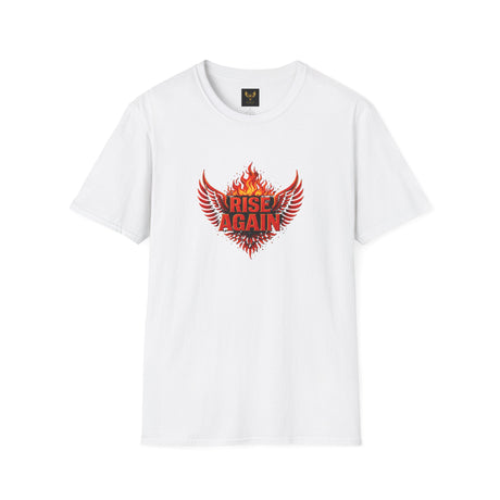 Rise Again Phoenix T-Shirt — Flaming Wings Motivational Tee