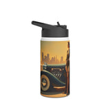 Lifestyle shot of Vintage Glam Stainless Steel Water Bottle in use, showcasing its functionality during outdoor adventures.