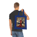 Vintage Pinup Tote Bag sitting elegantly against a stylish backdrop, underlining its appeal for fashion lovers.