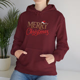 Merry Christmas Hoodie highlighted on a tree-lit background for festive appeal.