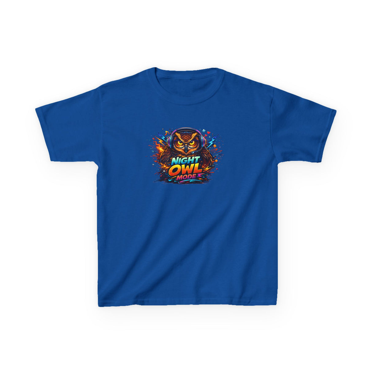 'Night Owl' Colorful Gamer Owl Graphic —  Kids Tee