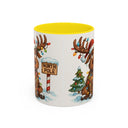 Christmas Reindeer Coffee Mug designed for seasonal cheer with whimsical artwork and glossy finish.