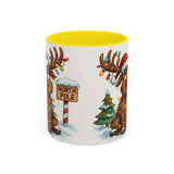 Christmas Reindeer Coffee Mug designed for seasonal cheer with whimsical artwork and glossy finish.