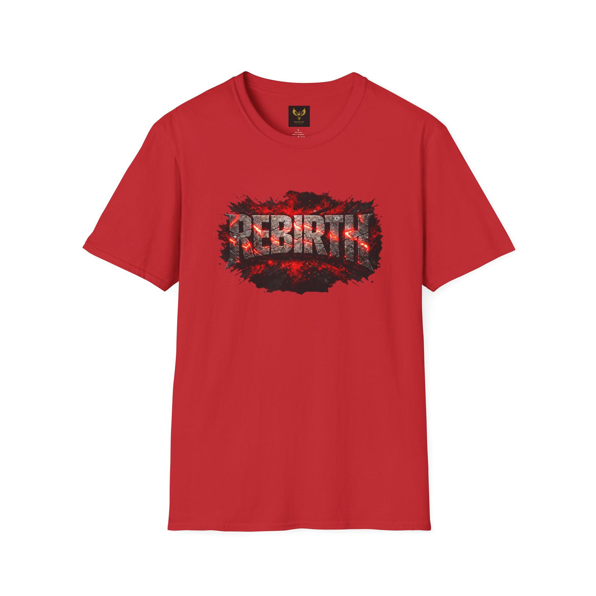 Rebirth Graphic T-Shirt — Distressed Red Flame Logo Tee