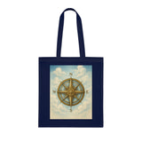 Inside view of the Vintage Compass Cotton Tote Bag showing ample space and fabric quality.