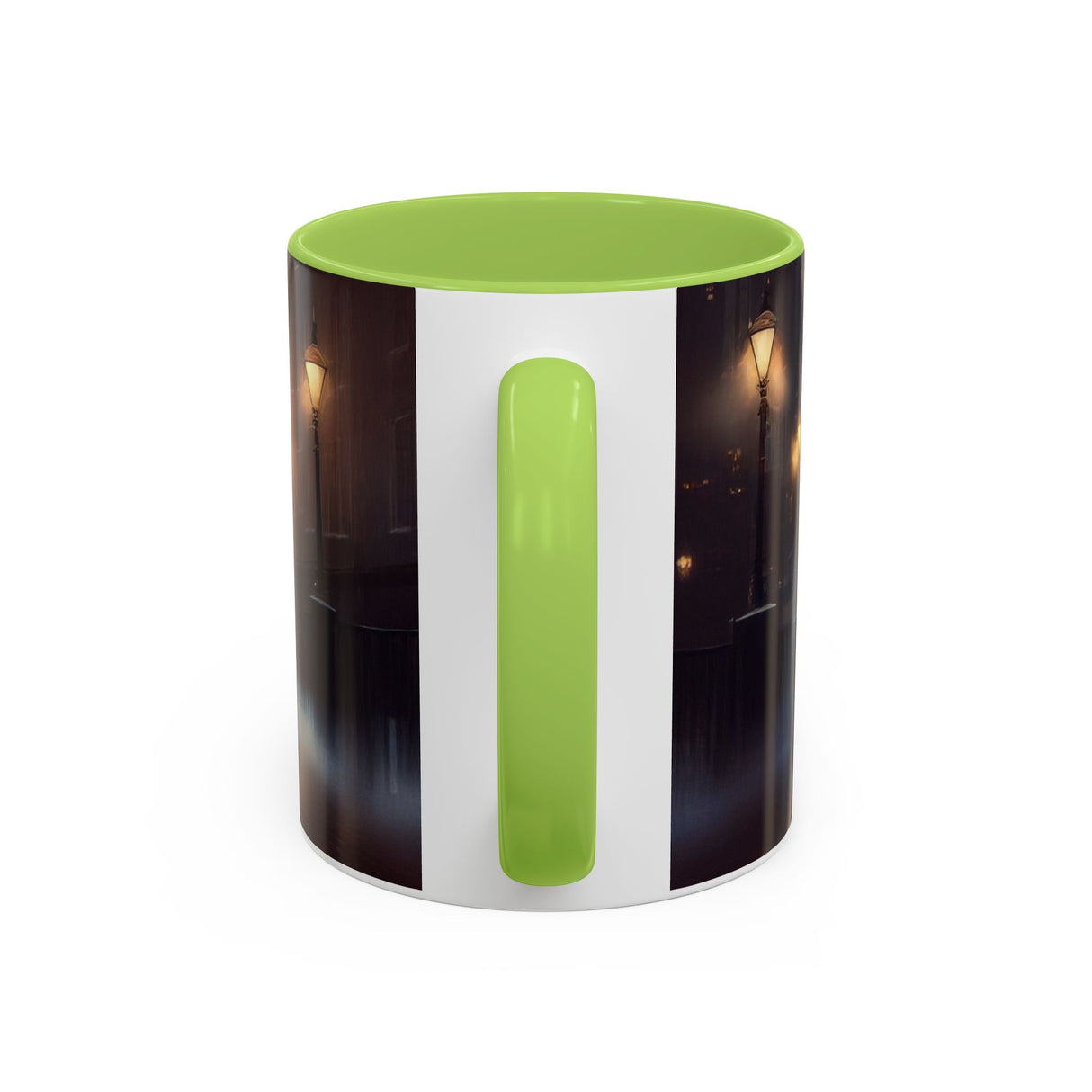 Elegant Red Dress Coffee Mug beautifully displaying artistic city scene, great for home decor.