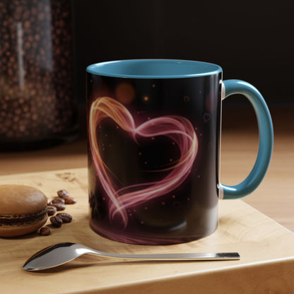 Neon Heart Accent Coffee Mug – Romantic Glow 11/15oz US