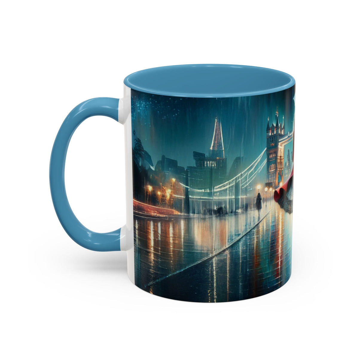 Glamorous Cityscape Coffee Mug featured in a floral setting, making a cheerful coffee experience.
