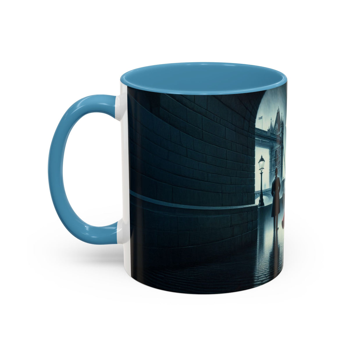 Elegant Cityscape Coffee Mug - 11oz in a vibrant kitchen with bright decor.