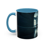 Elegant Cityscape Coffee Mug - 11oz in a vibrant kitchen with bright decor.