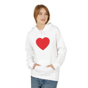 Heart Split Hoodie — Minimal Red Broken Heart Pullover