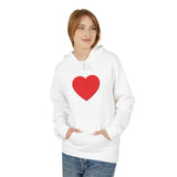 Heart Split Hoodie — Minimal Red Broken Heart Pullover