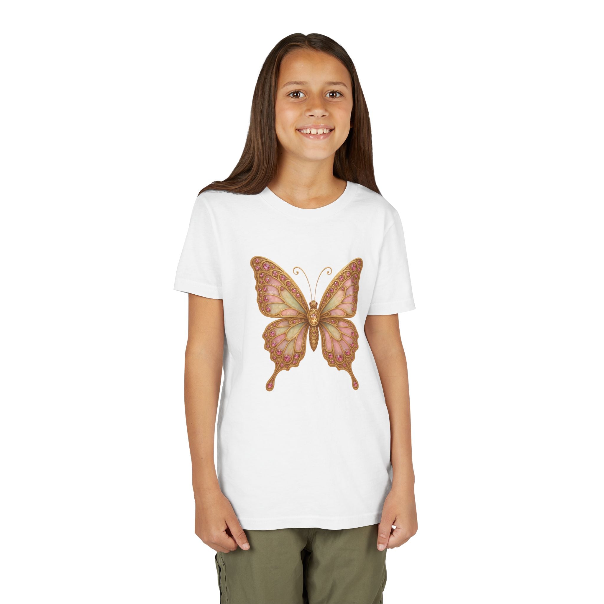 Butterfly Youth Tee, Kids T-Shirt, Summer Style, Birthday Gift, Nature Lover Shirt, Cute Graphic Tee