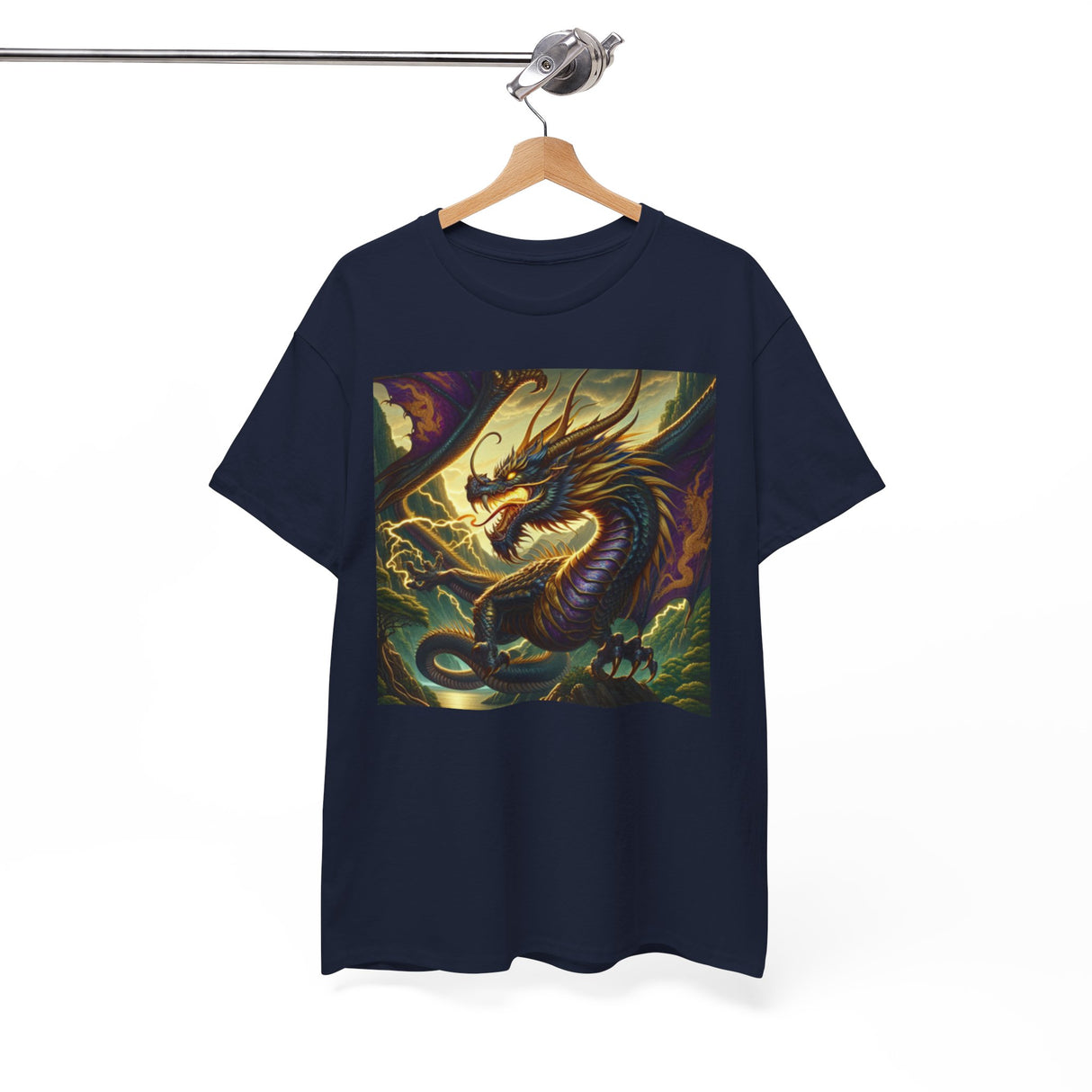 Model styled in Dragon Compass Graphic Tee, emphasizing its comfort and eye-catching artwork.