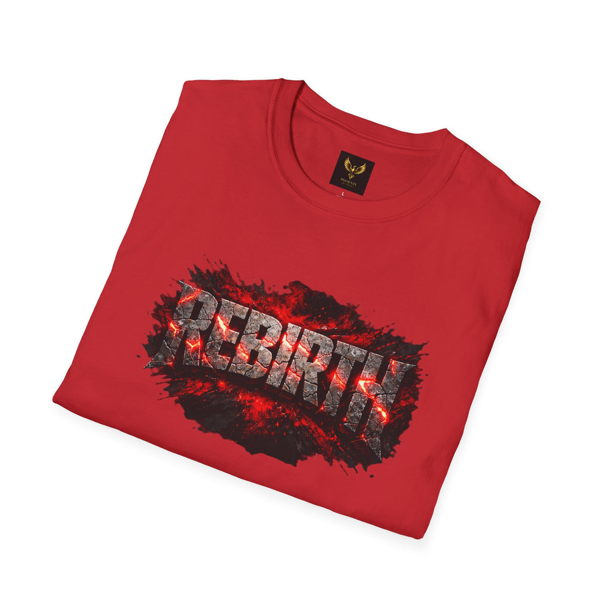 Rebirth Graphic T-Shirt — Distressed Red Flame Logo Tee