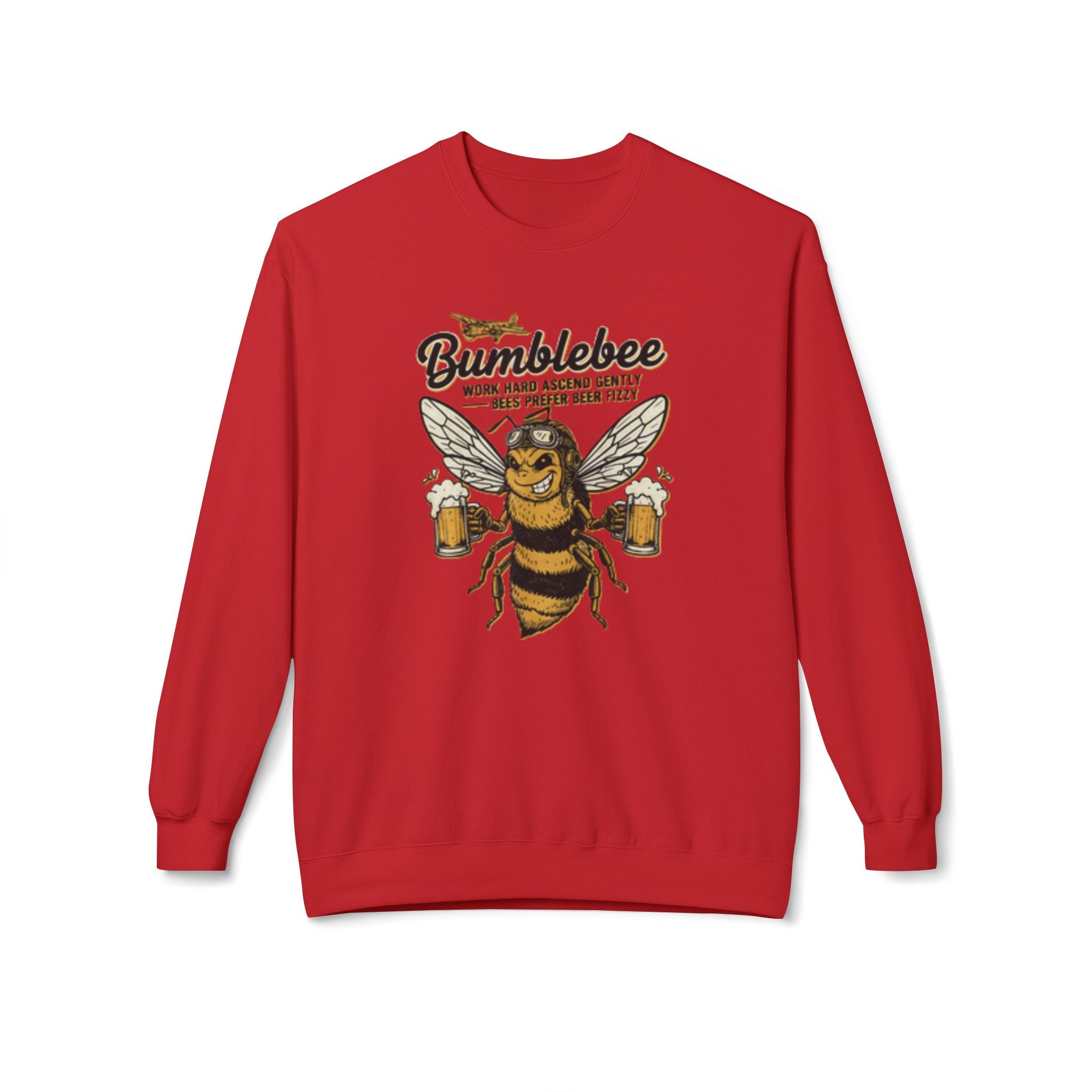 Bumblebee Beer Crewneck Sweatshirt — Playful Bee Graphic Sweatshirt for Beer Lovers US