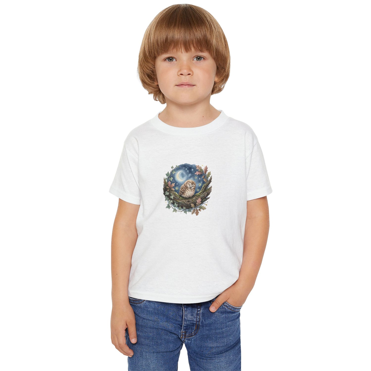 Sleepy Owl Toddler Tee — Woodland Toddler Shirt