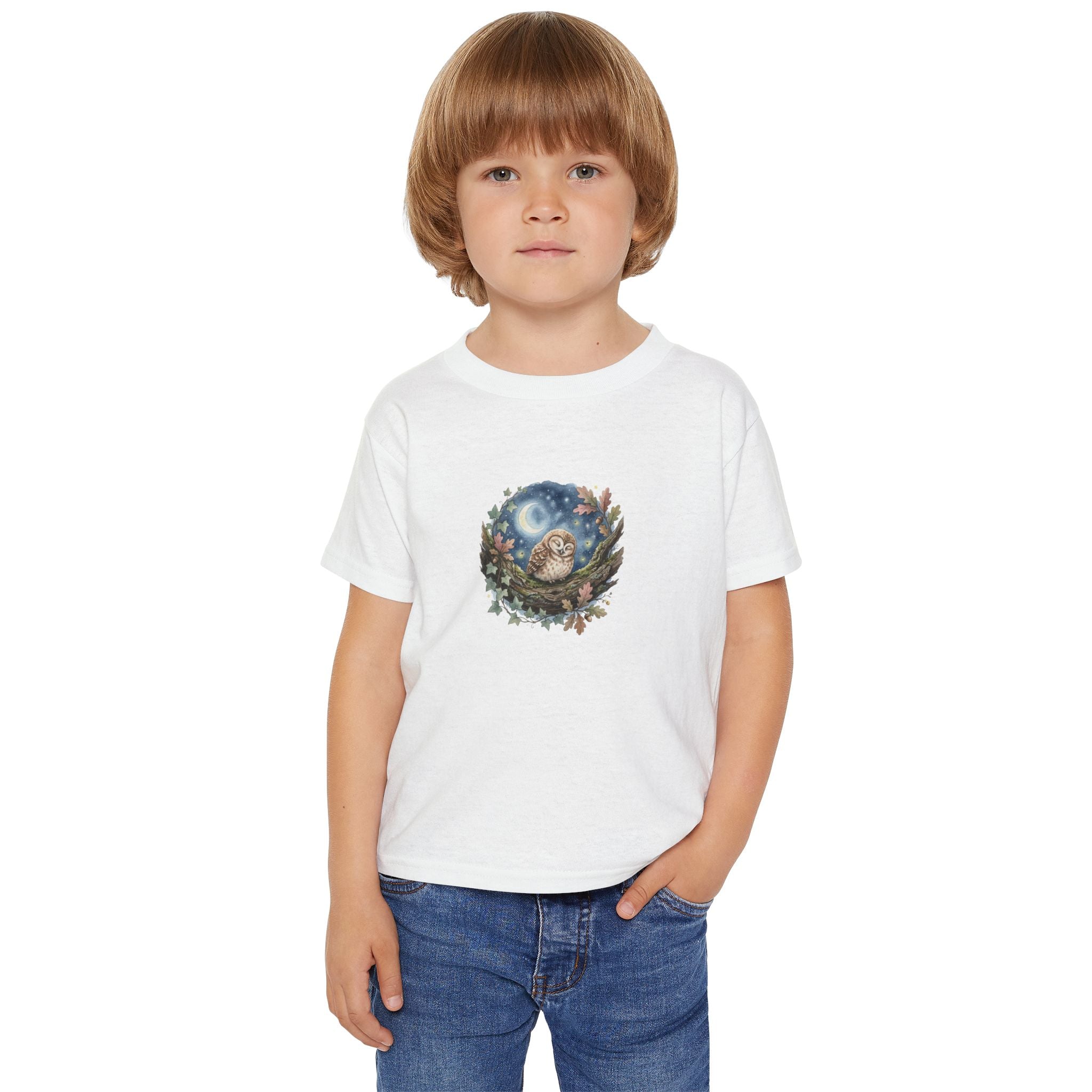 Sleepy Owl Toddler Tee — Woodland Toddler Shirt