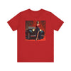 Flat lay of Retro Glamour Classic Tee For Him, perfect gift for car lovers with a vintage car design.