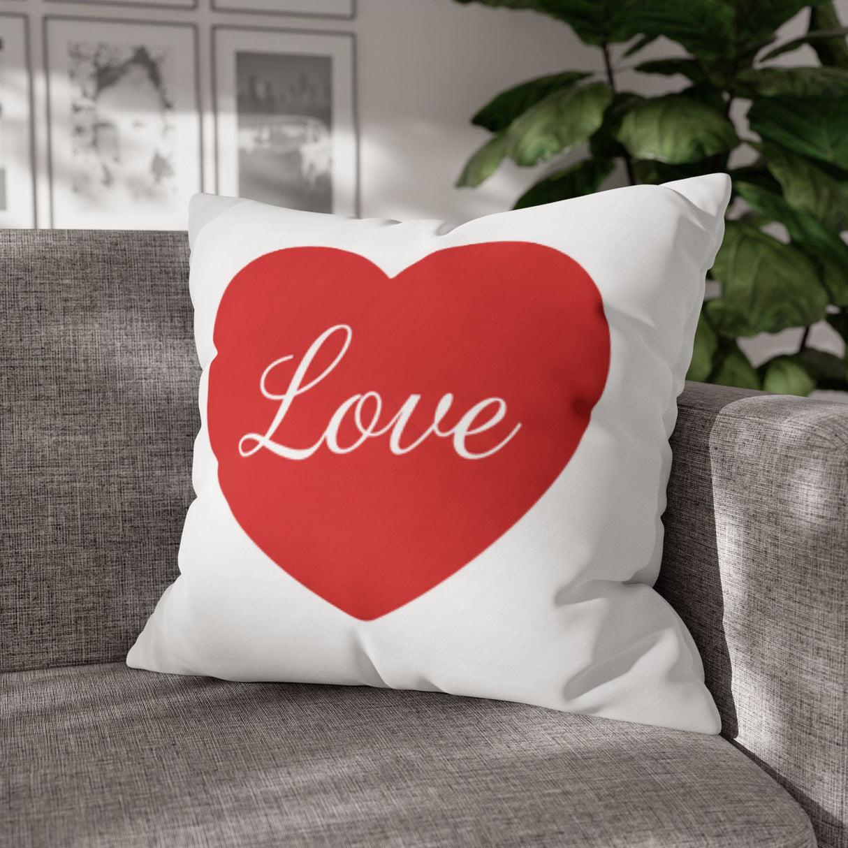 Love Heart Pillowcase — Square Decorative Throw Pillow Cover