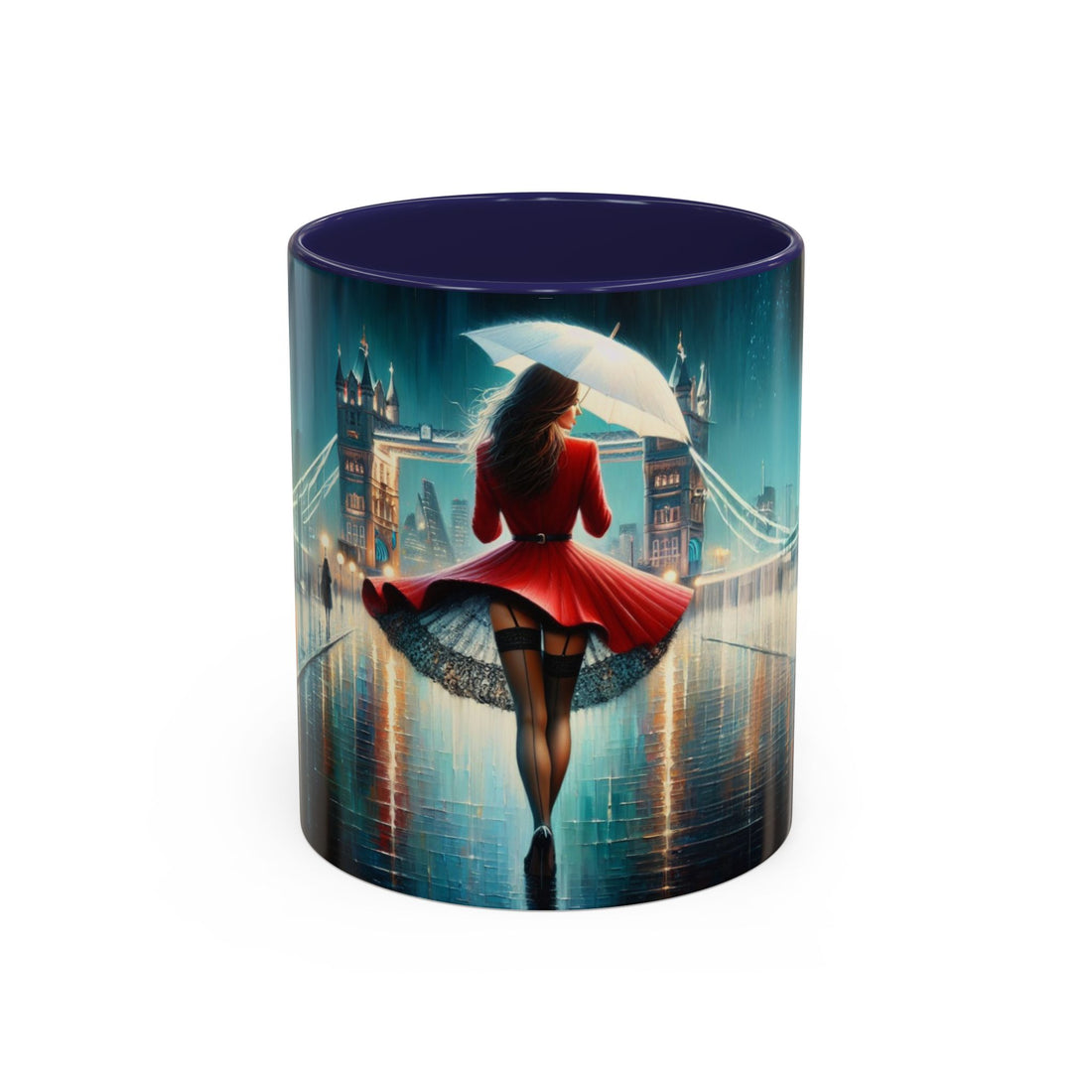 Close-up of the vibrant interior of the Glamorous Cityscape Coffee Mug, ideal for stylish coffee breaks.