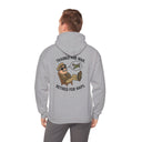 Retired Pilot Hooded Sweatshirt — 'Trained for War, Retired for Naps' featuring a cozy design with a veteran aviator illustration.