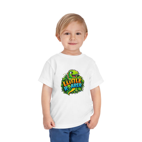 Little Adventurers— "Little Roarer" Green Dino Graphic Toddler Tee