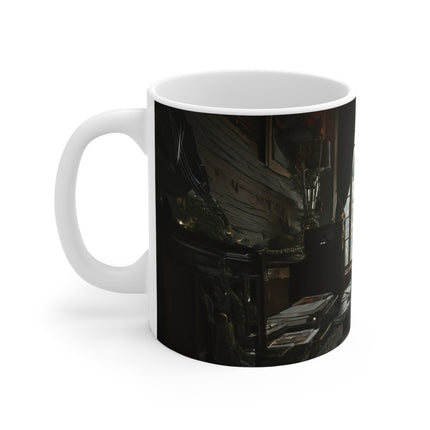 Attractive Woman, Retro Glamour Mug,  Enthusiast Gift, Coffee Cup, Retro, Unique  Mug, Glamour, Retro, Woman, Car, Dress
