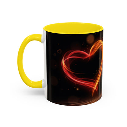 Neon Heart Accent Coffee Mug – Romantic Glow 11/15oz US