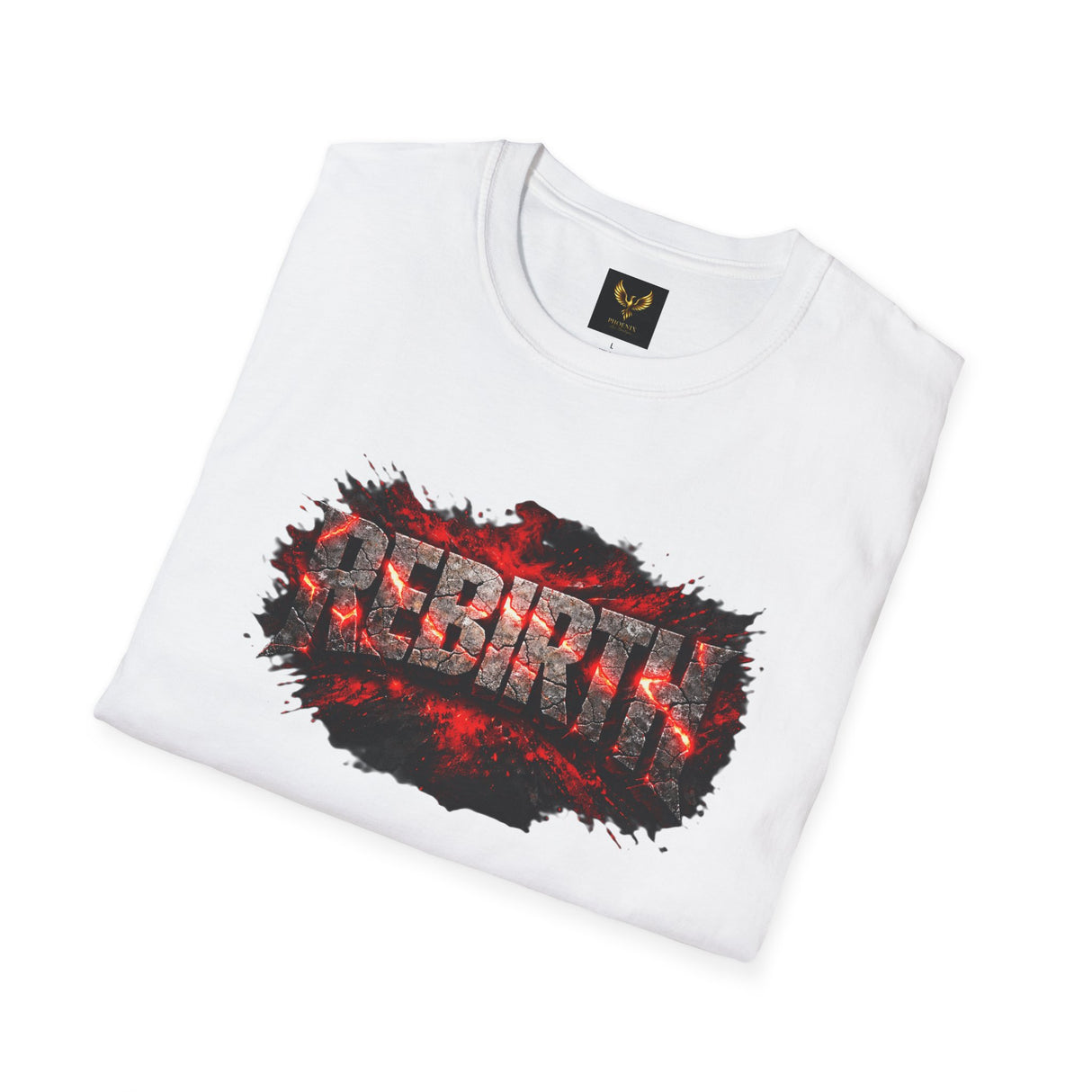 Rebirth Graphic T-Shirt — Distressed Red Flame Logo Tee
