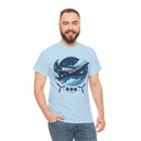 Vintage Propeller Plane T-Shirt featuring a retro aviation graphic of a prop aircraft soaring through stylized clouds.