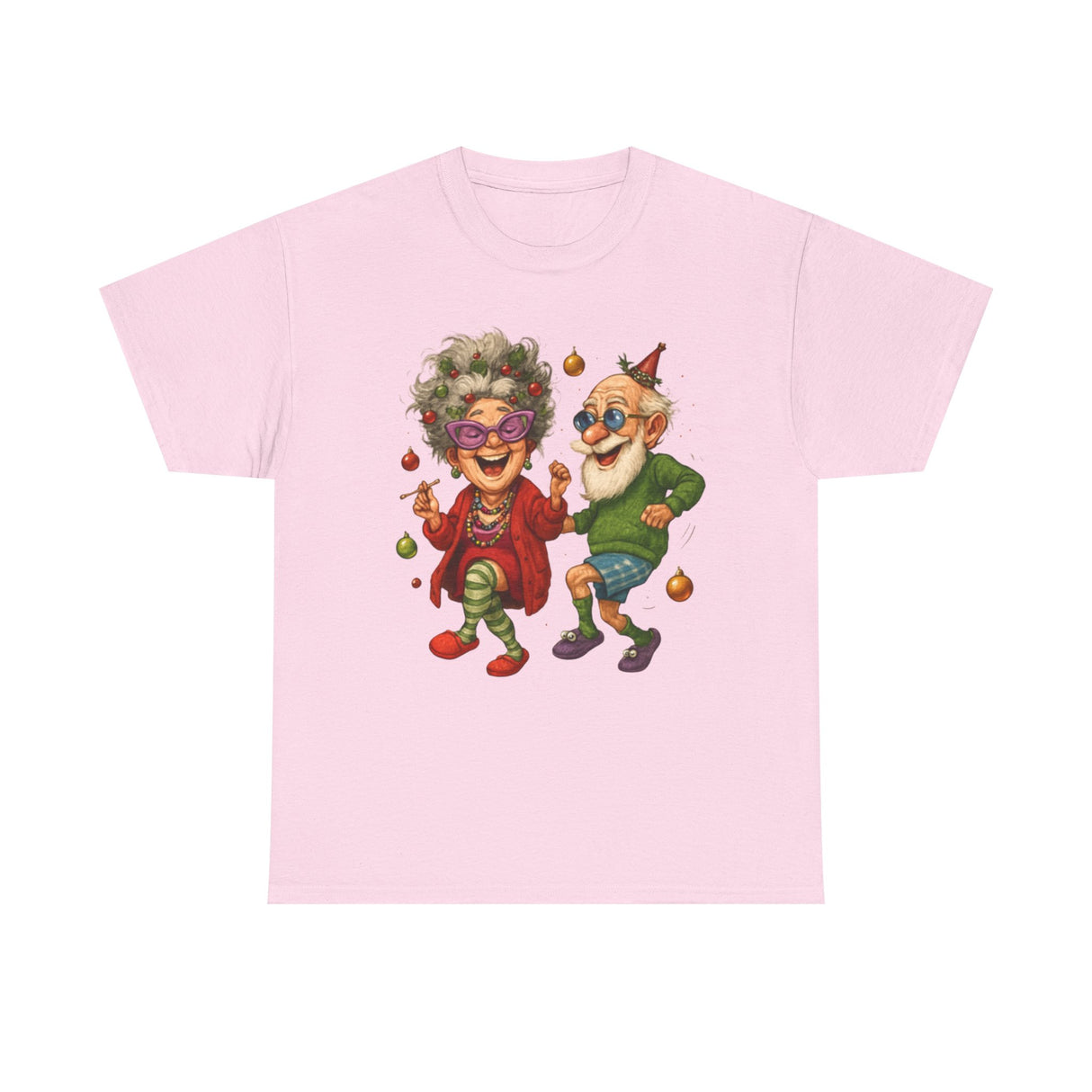 Vibrant Dancing Seniors Illustration T‑Shirt capturing a nostalgic moment of joy with a playful design.