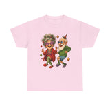 Vibrant Dancing Seniors Illustration T‑Shirt capturing a nostalgic moment of joy with a playful design.