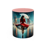 Glamorous Cityscape Coffee Mug in use at an office desk, adding elegance to your coffee experience.