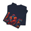 Love Unisex Heavy Cotton Tee paired with trendy shoes for a fashionable everyday look.