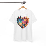 Model posing in the Chess Heart T‑Shirt emphasizing its relaxed crewneck.